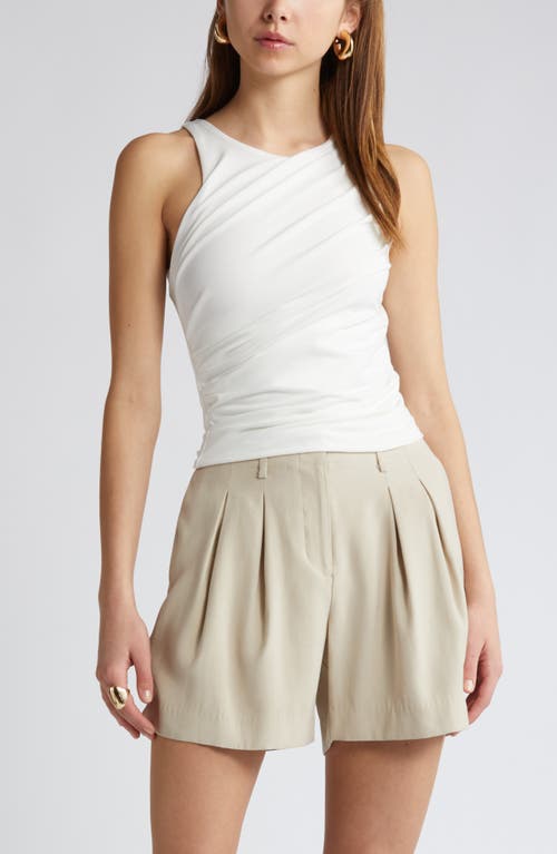 Side Ruched Tank in Ivory Cloud