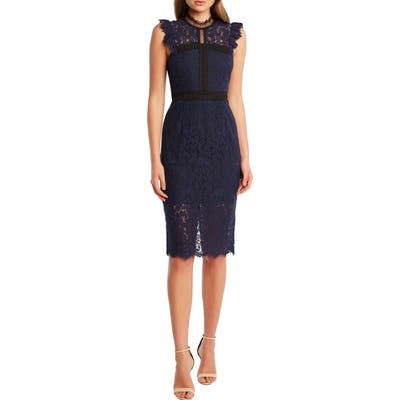 Bardot Latoya Lace Body-Con Dress, Blue