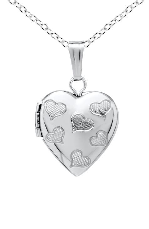 Sterling Silver Heart Locket Necklace (Baby)