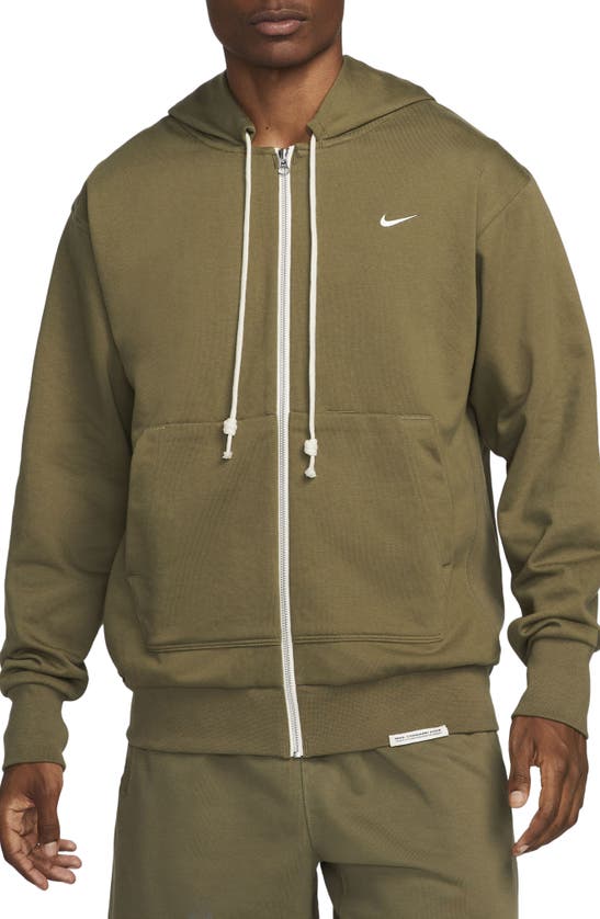 Nike Men's Standard Issue Dri-fit Pullover Basketball Hoodie In Medium Olive/ Pale Ivory