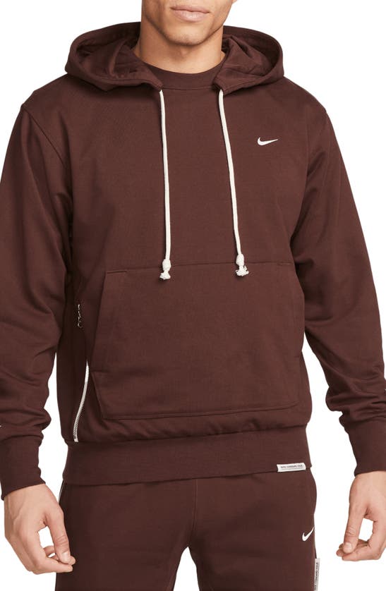 Nike Dri-fit Standard Issue Hoodie Sweatshirt In Earth/ Pale Ivory
