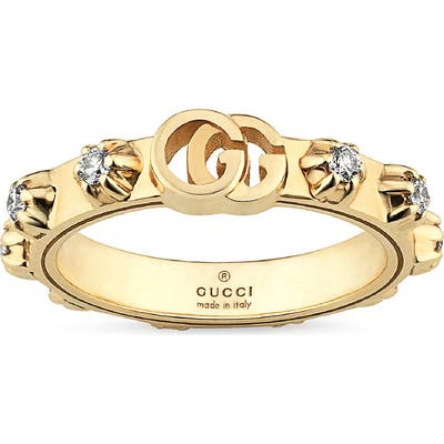 Gucci Gg Running Diamond Stacking Ring