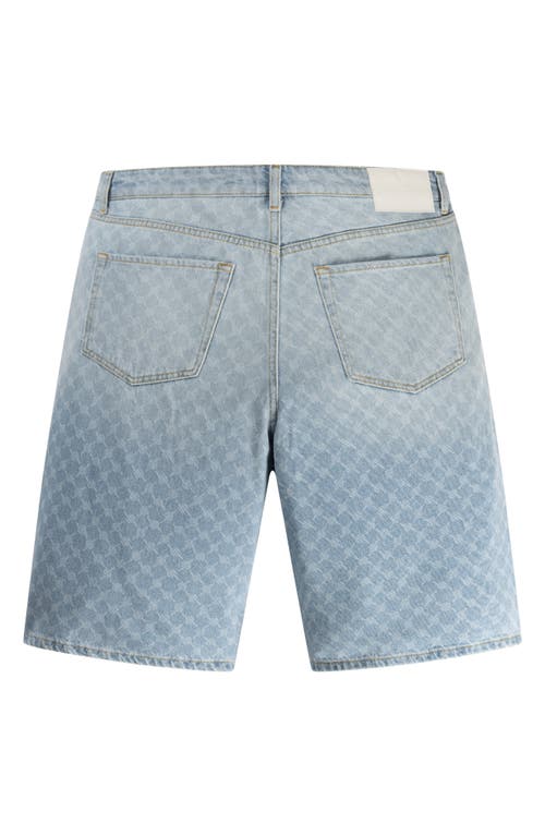 Shop Daily Paper Monogram Denim Shorts In Mid Blue