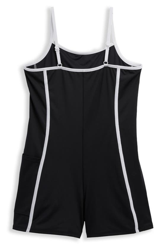 Tomboyx 3.5-inch One-piece Rashguard Swimsuit In Black Novelty