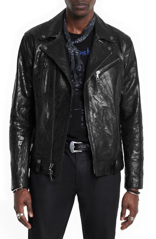 Shop John Varvatos Chelsea Slim Fit Leather Motorcycle Jacket In Black