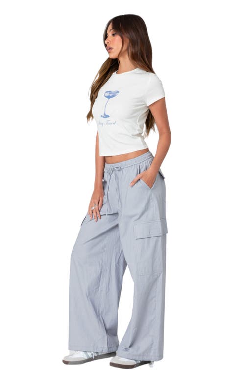 Edikted Phoenix Linen Blend Cargo Pants In Gray