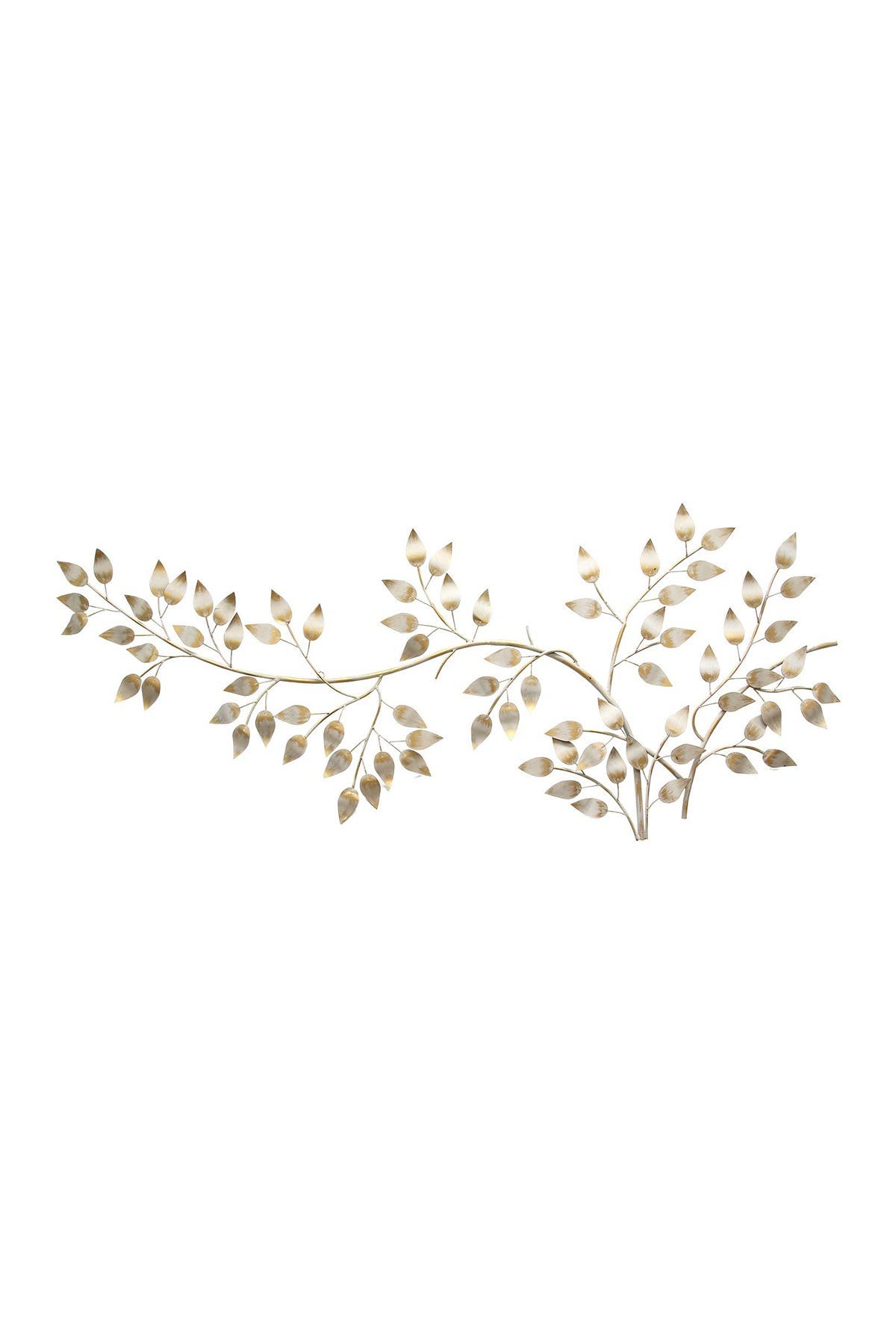 Stratton Home Metallic Gold/white Flowing Leaves Wall Decor