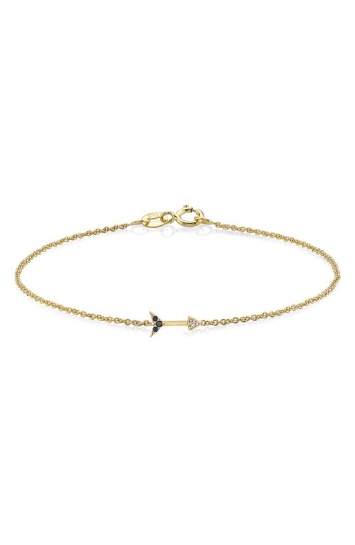 Lizzie Mandler Fine Jewelry Diamond Arrow Pendant Bracelet in Yellow Gold