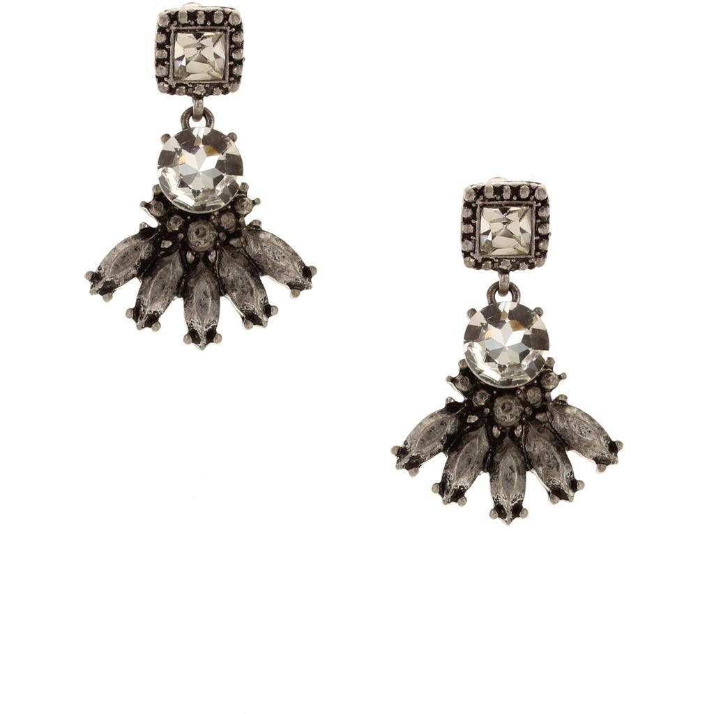 Shop Olivia Welles Caila Crystal Drop Earrings In Antique Gold/clear