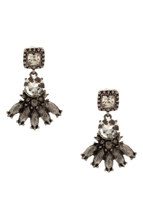 Shop Olivia Welles Caila Crystal Drop Earrings In Antique Gold/clear