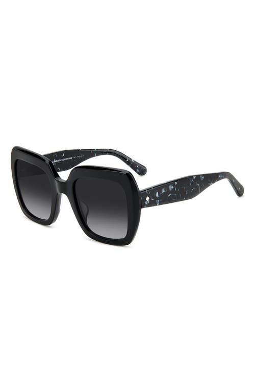 Shop Kate Spade New York Naomis 52mm Gradient Square Sunglasses In Black/grey Shaded