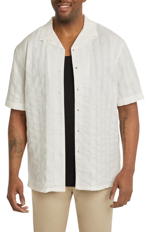 Belize Textured Relaxed Fit Camp Shirt in Bone