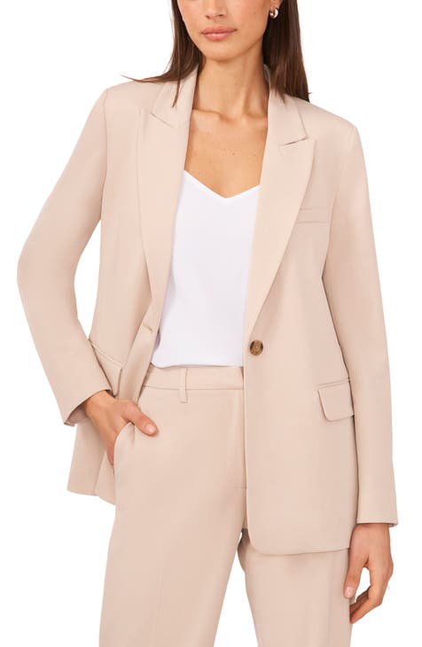 New Womens Plus Size Single Button Long Sleeve Blazer Jacket 4-20