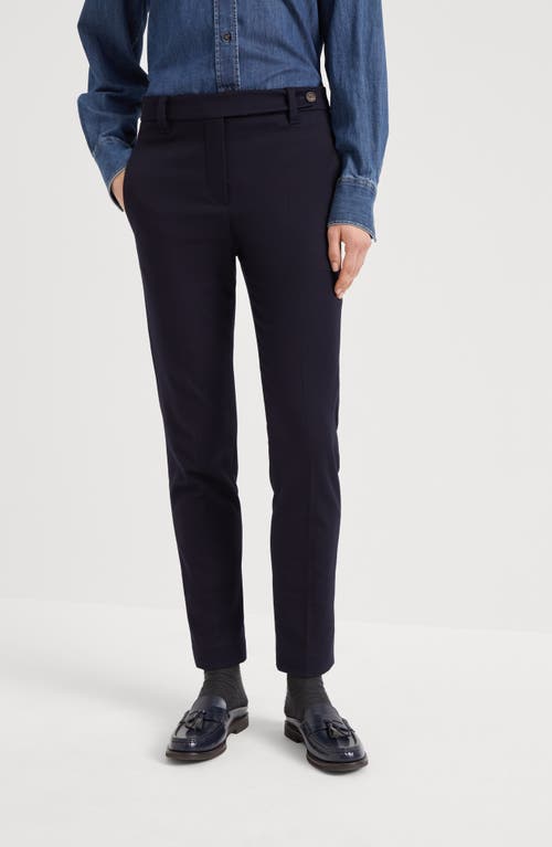 Shop Brunello Cucinelli Cigarette Trousers In Blue