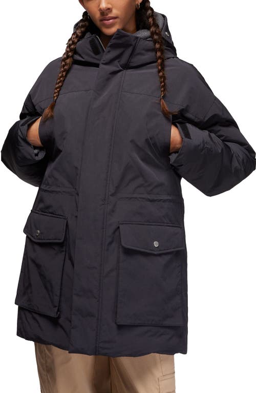 Jordan Storm-FIT Water Resistant Hooded Down Parka Black at Nordstrom,