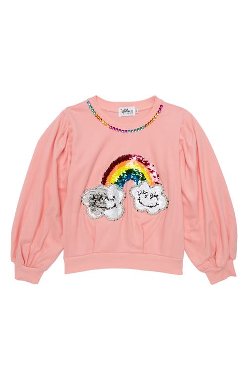 Lola & the Boys Kids' Embellished Balloon Sleeve Cotton Sweatshirt in Pink at Nordstrom, Size 4T