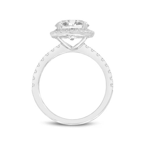 Asany Love Grown Collection 14k White Gold Round Cut Lab Grown Diamond Halo Engagement Ring In 14k White Gold
