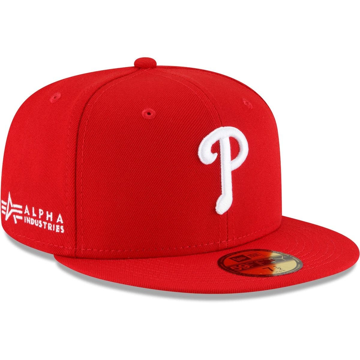 red p fitted hat