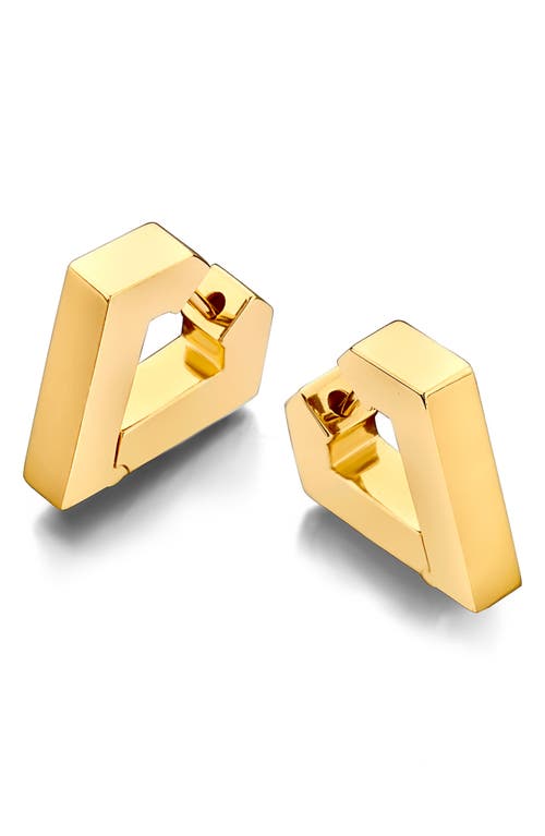 DRIES CRIEL Diamanti Diamond Shaped Huggie Hoop Earrings in Yellow Gold