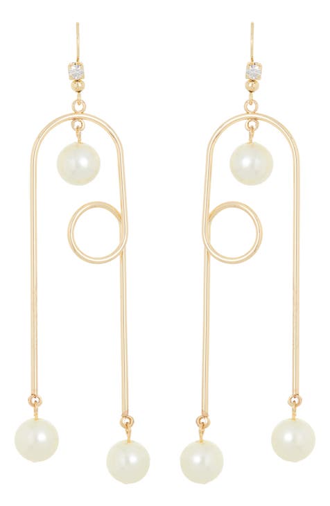 Lulus x Casa Clara | Gold Pearl Drop Earrings | Womens | One Size | Lulus Exclusive | Novelty