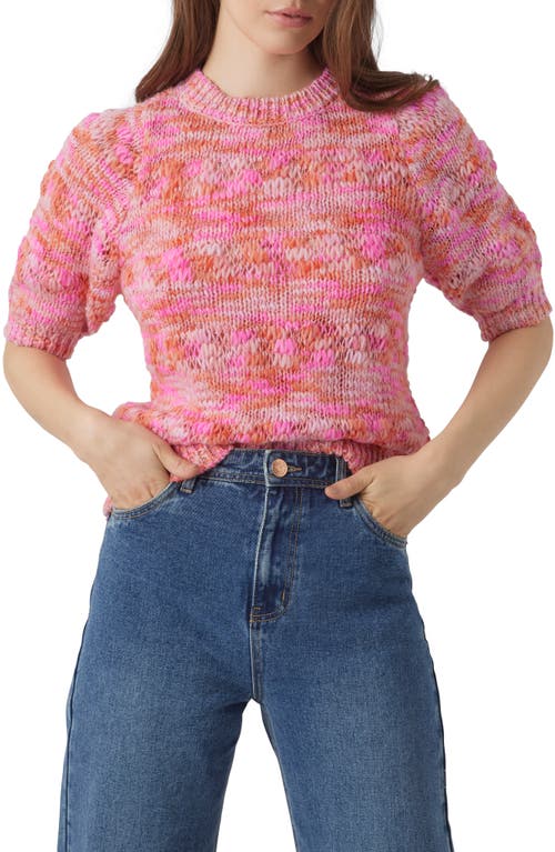 Maddi Marled Puff Sleeve Sweater in Pastel Lavender Deta
