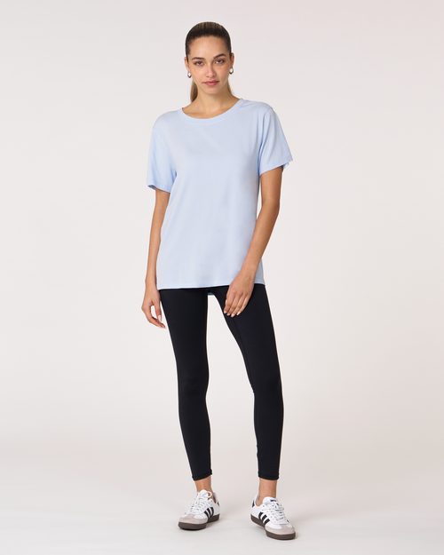 Shop Rebody Active Rebody Essentials Oversized Short Sleeve Top In Baby Blue