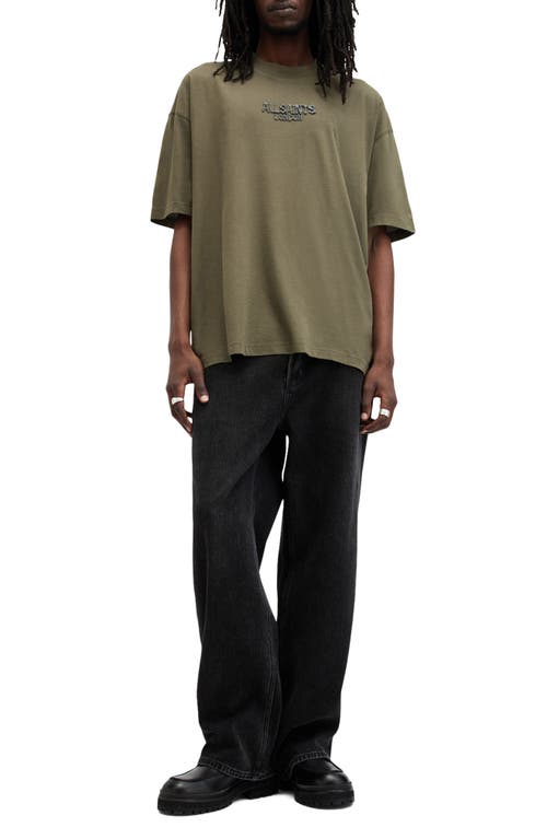 Shop Allsaints Bones Logo T-shirt In Marley Green