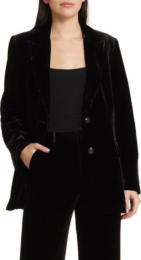 Relaxed Fit Velvet Blazer