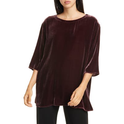Eileen Fisher Ballet Neck Boxy Top, Purple