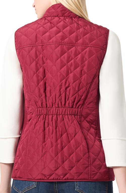 Shop Jones New York Quilted Vest In Bordeaux