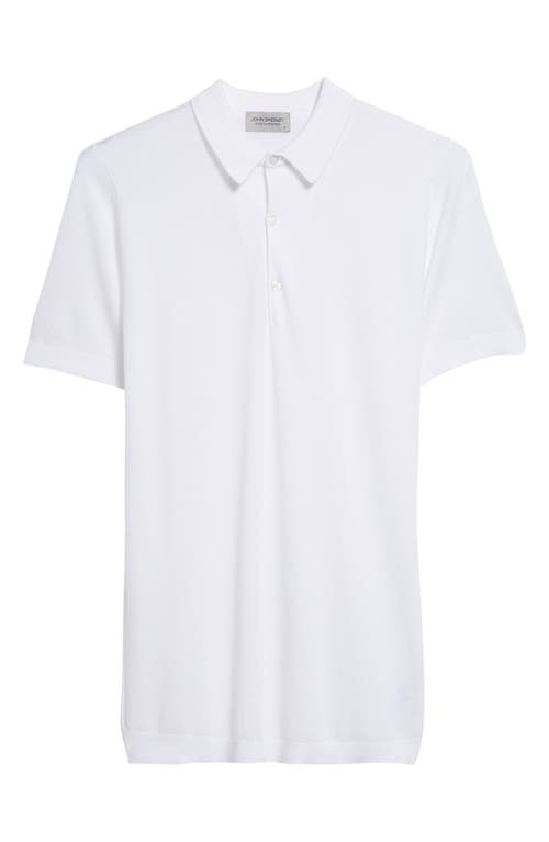 John Smedley Adrian Cotton Jersey Polo In White
