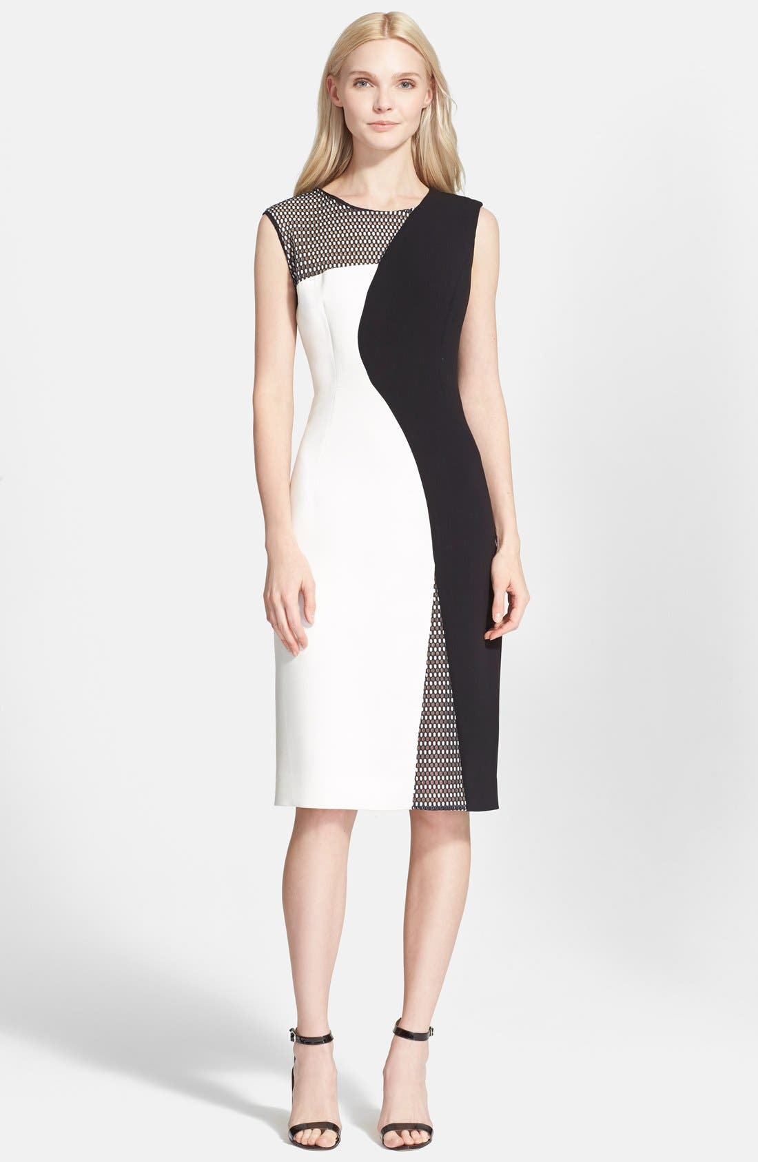 Milly 'Couture Mesh Helix' Colorblock Dress Nordstrom