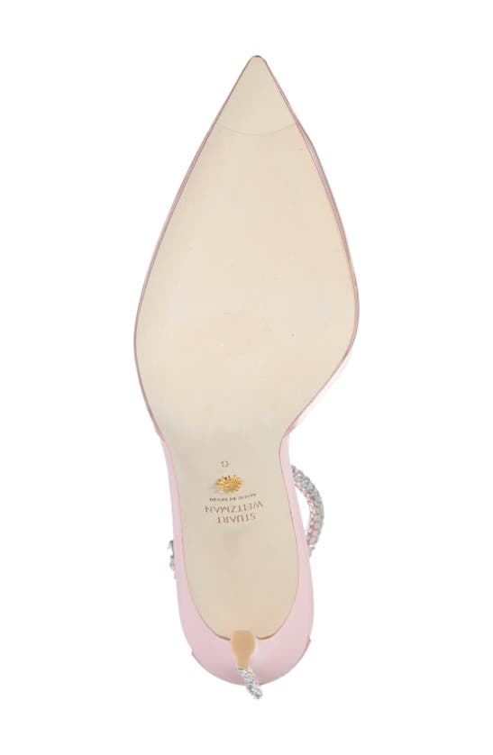 Stuart Weitzman Glam 100 Strap Pump In Light Pink/ Cotton Ca