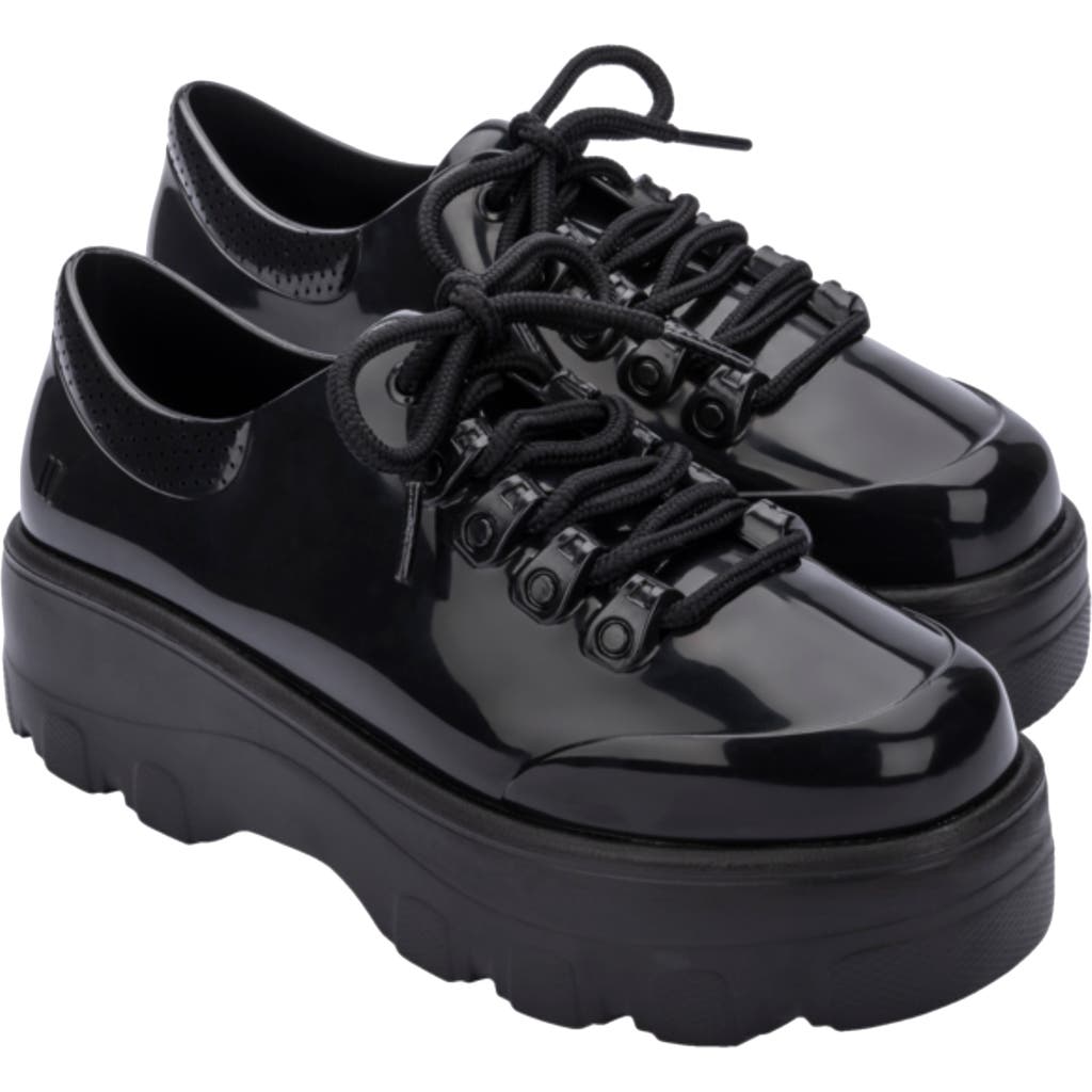 Melissa Kickoff Platform Jelly Sneaker In Black/black