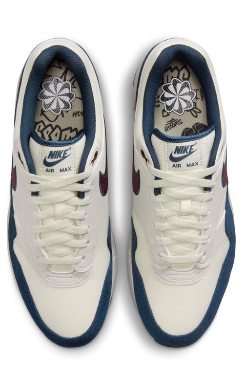 Shop Nike Air Max 1 Sneaker In Coconut Milk/burgundy/navy