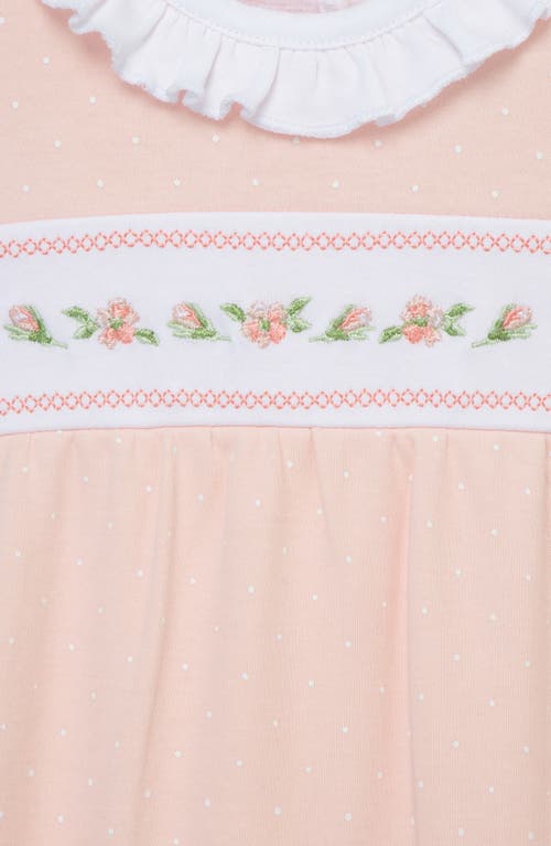 Shop Little Me Dainty Flowers Cotton Footie & Headband Set In Pink