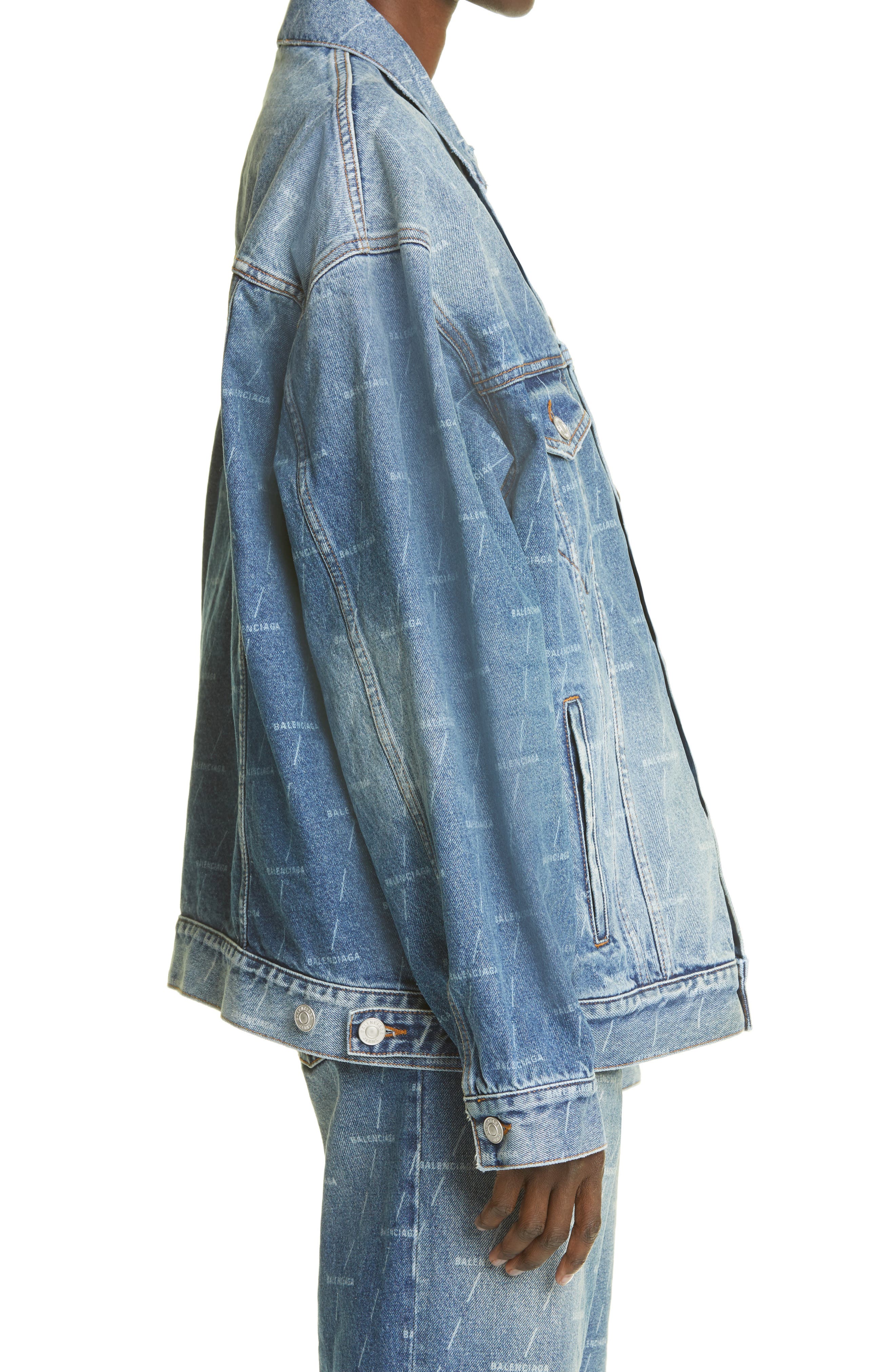 oversized denim jacket dark blue