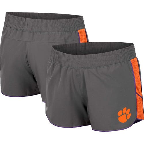 Women's Colosseum Gray Clemson Tigers Pull The Switch Running Shorts