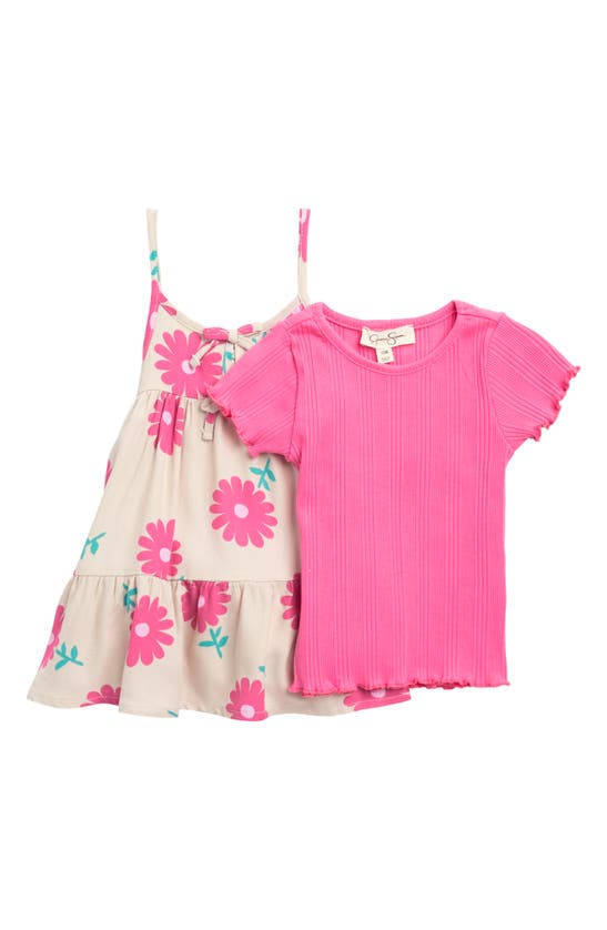 Shop Jessica Simpson Tank Dress & Short Sleeve Tee Set In Pink