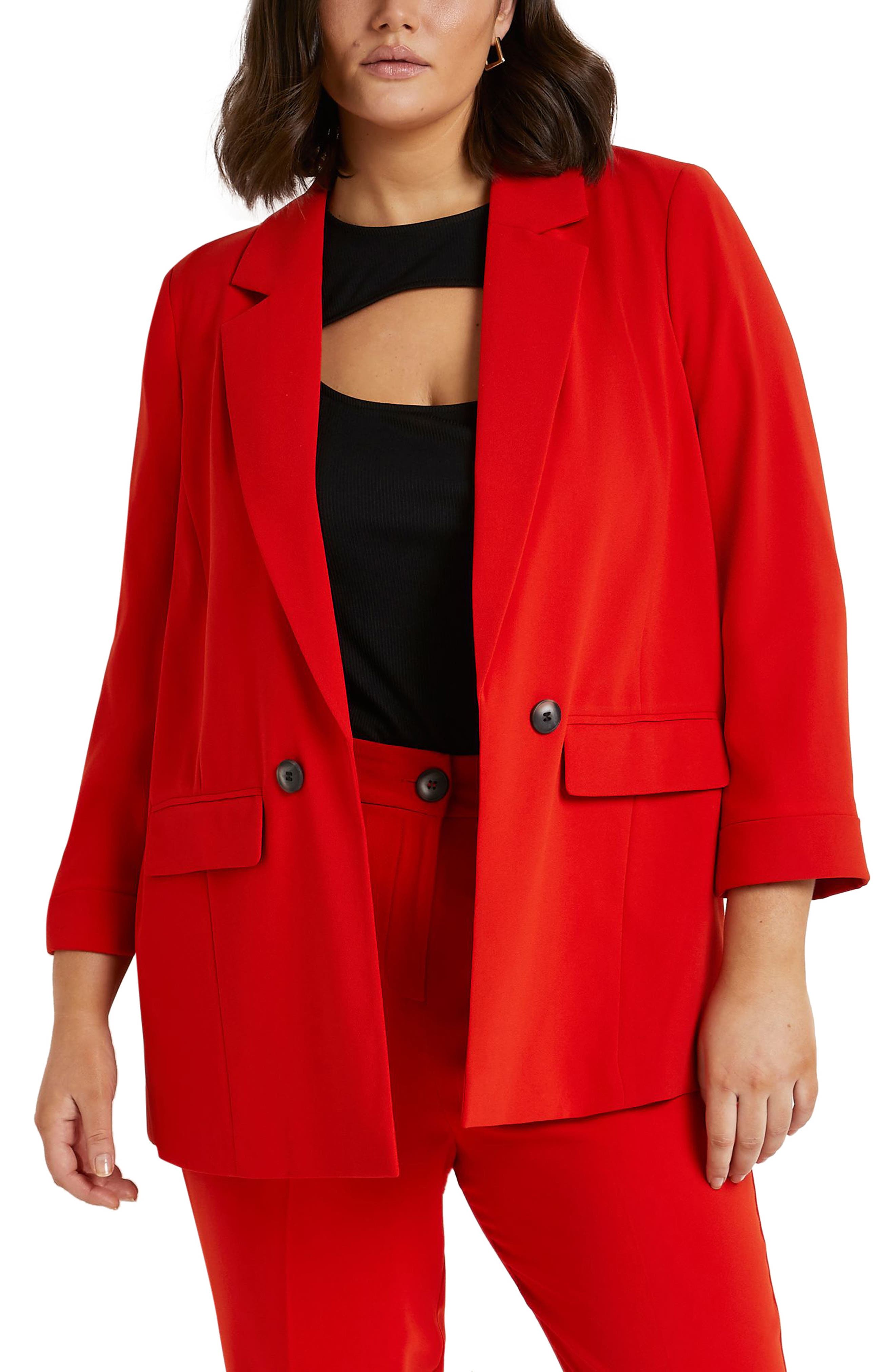 plus size red blazer jacket