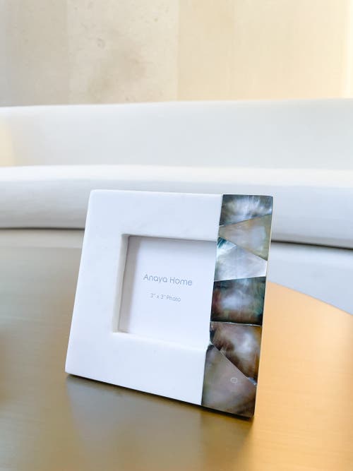 Anaya Mother-of-pearl Marble 4'' X 6'' Picture Frame In White