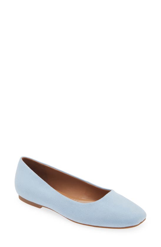 Nordstrom Rack Square Toe Flat In Blue Chambray