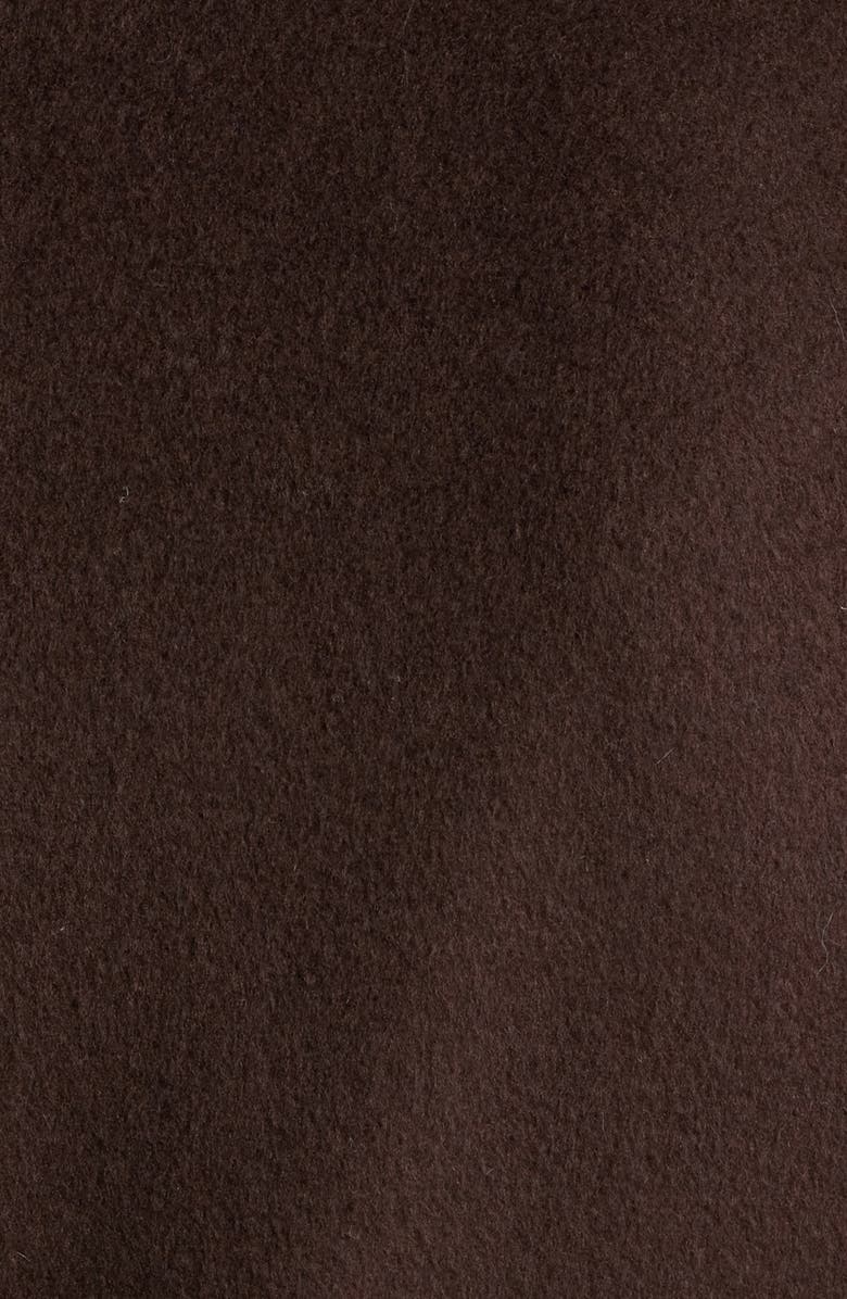 Via Spiga Belted Wool Blend Coat with Faux Fur Trim, Alternate, color, Chocolate