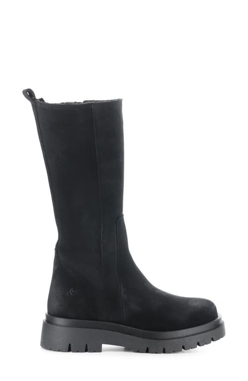 Shop Bos. & Co. Marie Platform Boot In Black Suede/murta Faux Fur