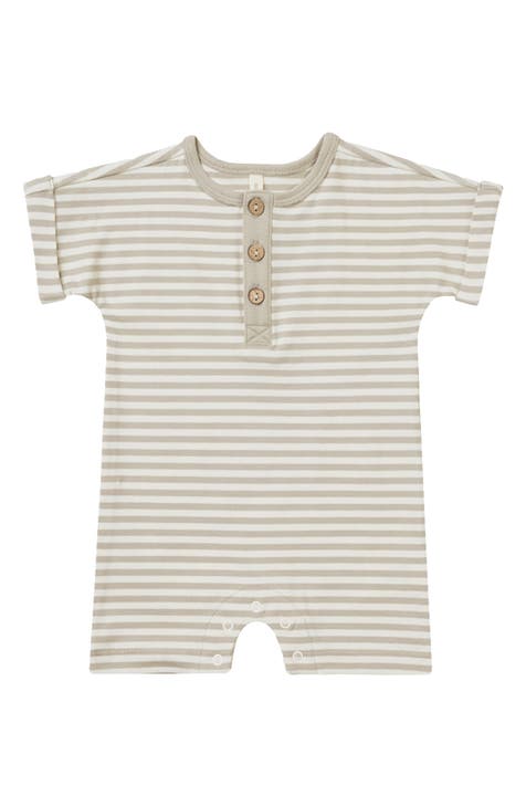 Stripe Short Sleeve Knit Romper (Baby)