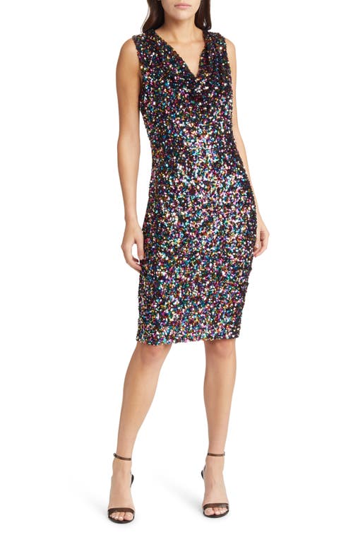 Area Stars Sequin Sheath Dress in Multi