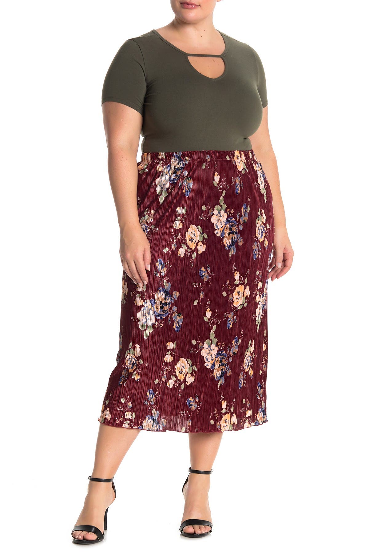 satin midi skirt plus size