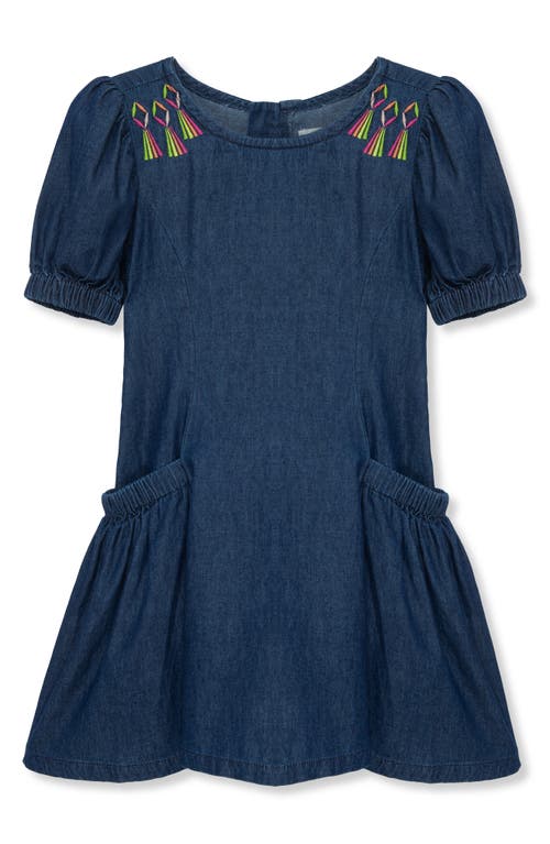 PEEK AREN'T YOU CURIOUS PEEK AREN'T YOU CURIOUS KIDS' EMBROIDERED CHAMBRAY DRESS 