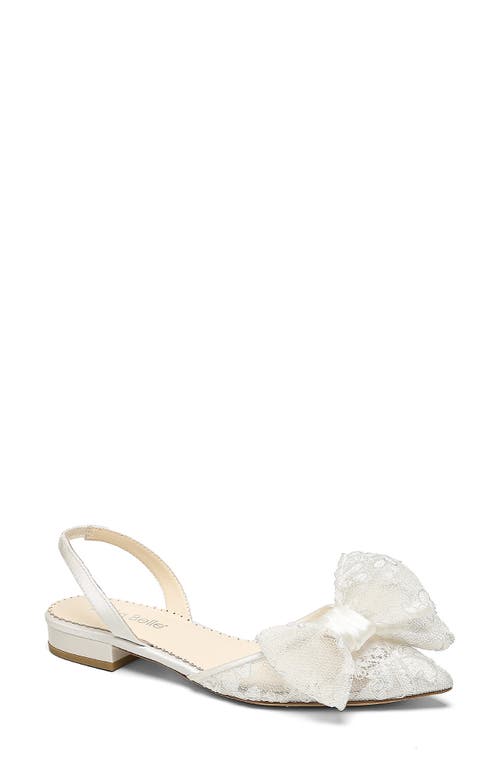 Bella Belle Fior Slingback Pointed Toe Flat in Ivory