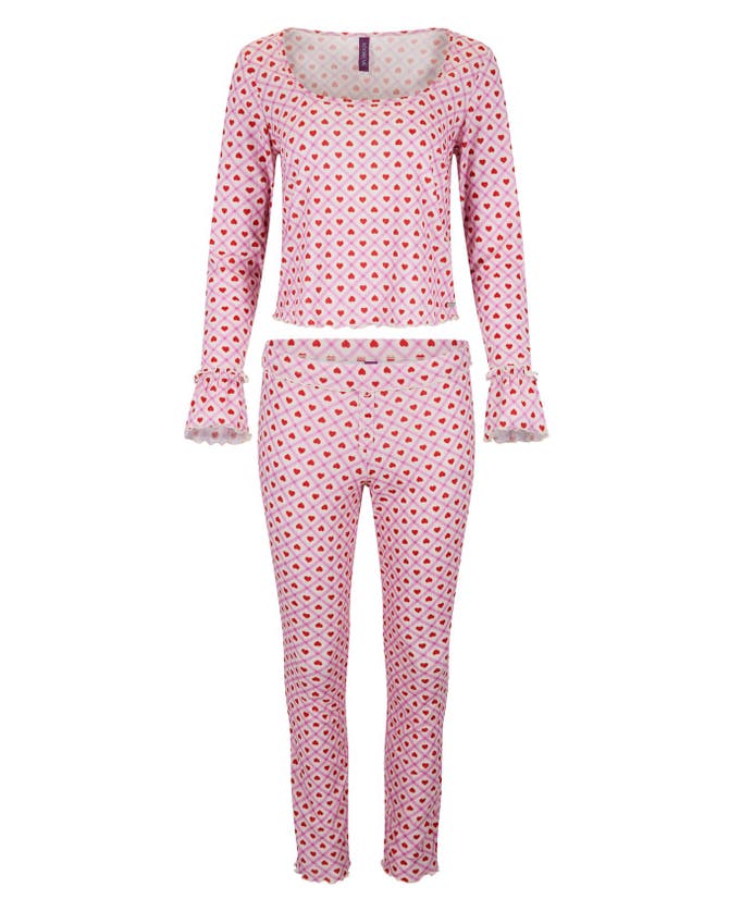 Adore Me Audra Women's Pajama Long Sleeve Top & Legging Set In Novelty Pink